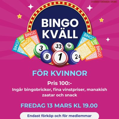 BINGO KVÄLL FÖR KVINNOR